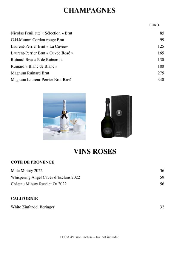 CARTE DES VINS BISTROT CARAÏBES